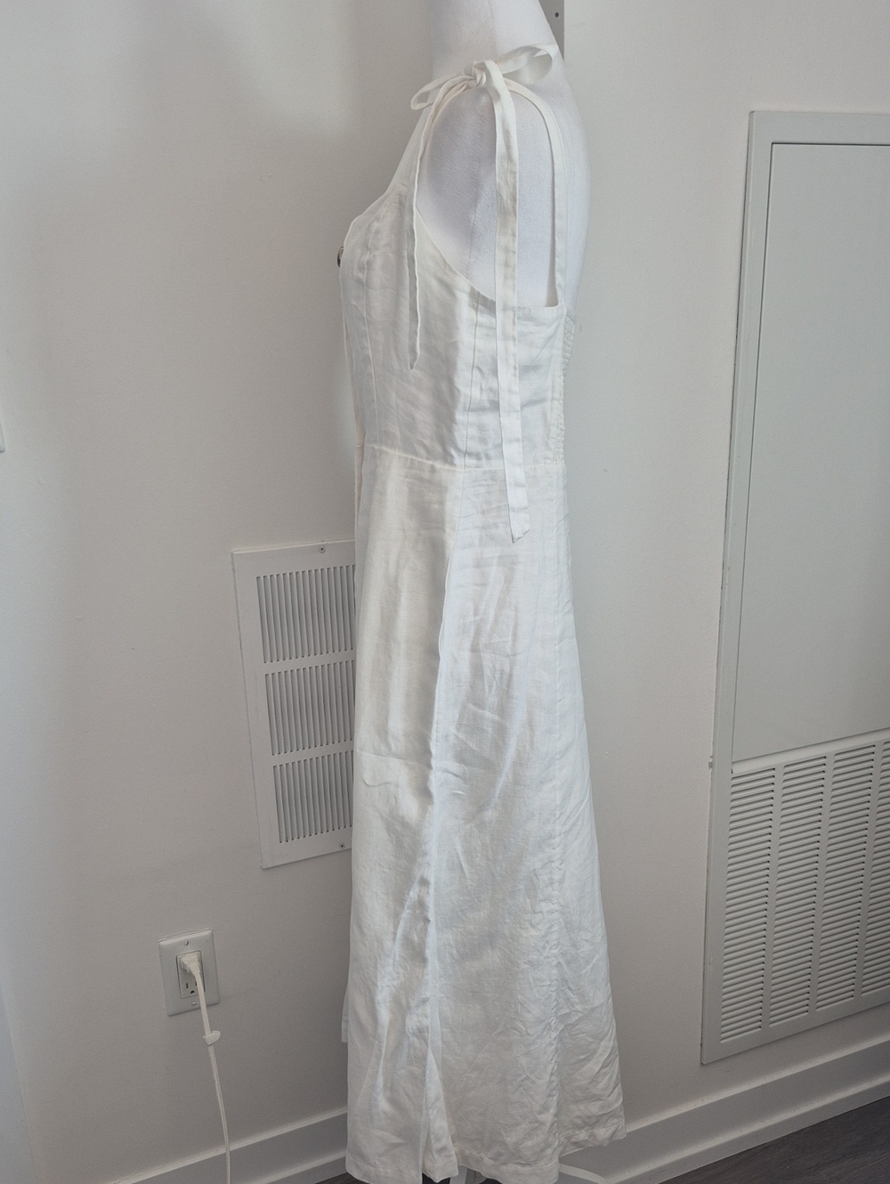 Wilfred White Button-Front Midi Dress - Picture 4 of 11
